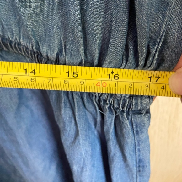 Free 2 Luv Chambray Embroidered Boho Casual Dress Sz 0X - Picture 10 of 12